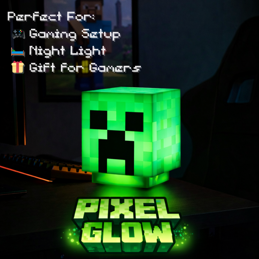 Pixel Glow™ Green Block LED Lamp